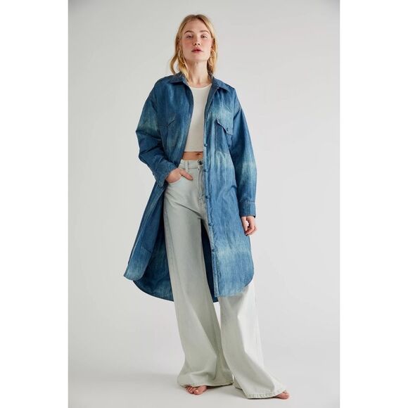 Free People x Mes Demoiselles Coat Drops Puffy Shirt Jacket $445 - Picture 2 of 8